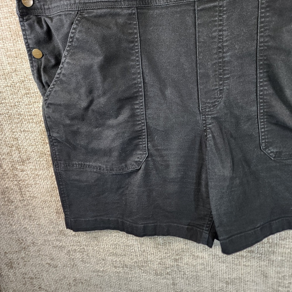 Carhartt Shortall Womens XL Black Rugged Flex Canvas Bib Relaxed Fit BS6197-W - Picture 4 of 13